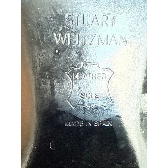 Stuart Weitzman Mediate Metallic Embroidered Velvet Block Heel Booties Size 8M - Picture 7 of 9